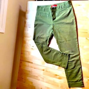 Green Cartonnier pants w/ cut outs Anthropologie